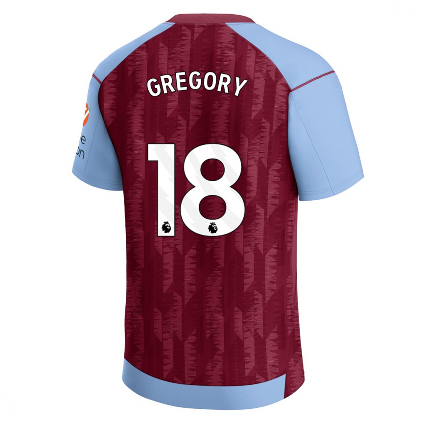 Men  Freya Gregory #18 Claret Blue Home Jersey 2023/24 T-Shirt