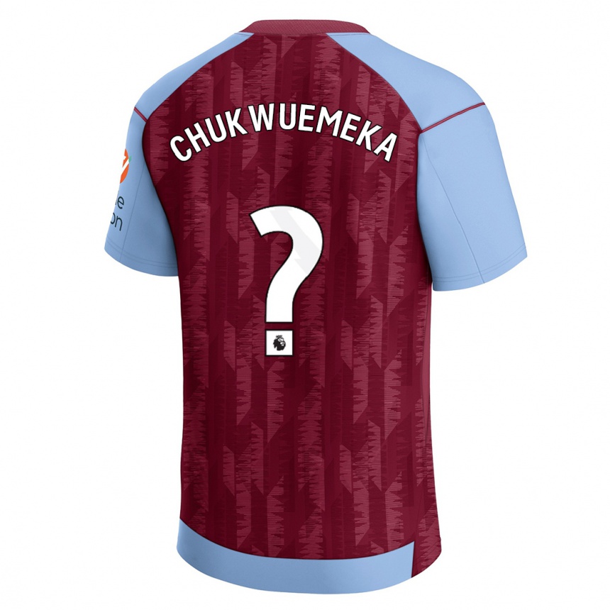 Men  Caleb Chukwuemeka #0 Claret Blue Home Jersey 2023/24 T-Shirt