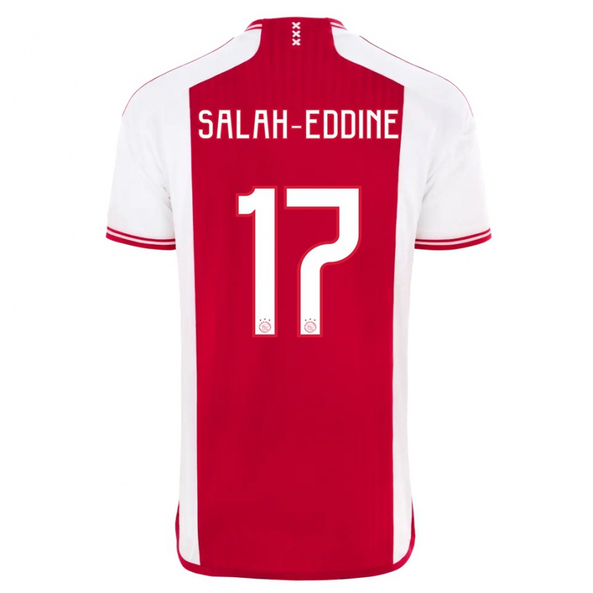 Men  Anass Salah-Eddine #17 Red White Home Jersey 2023/24 T-Shirt