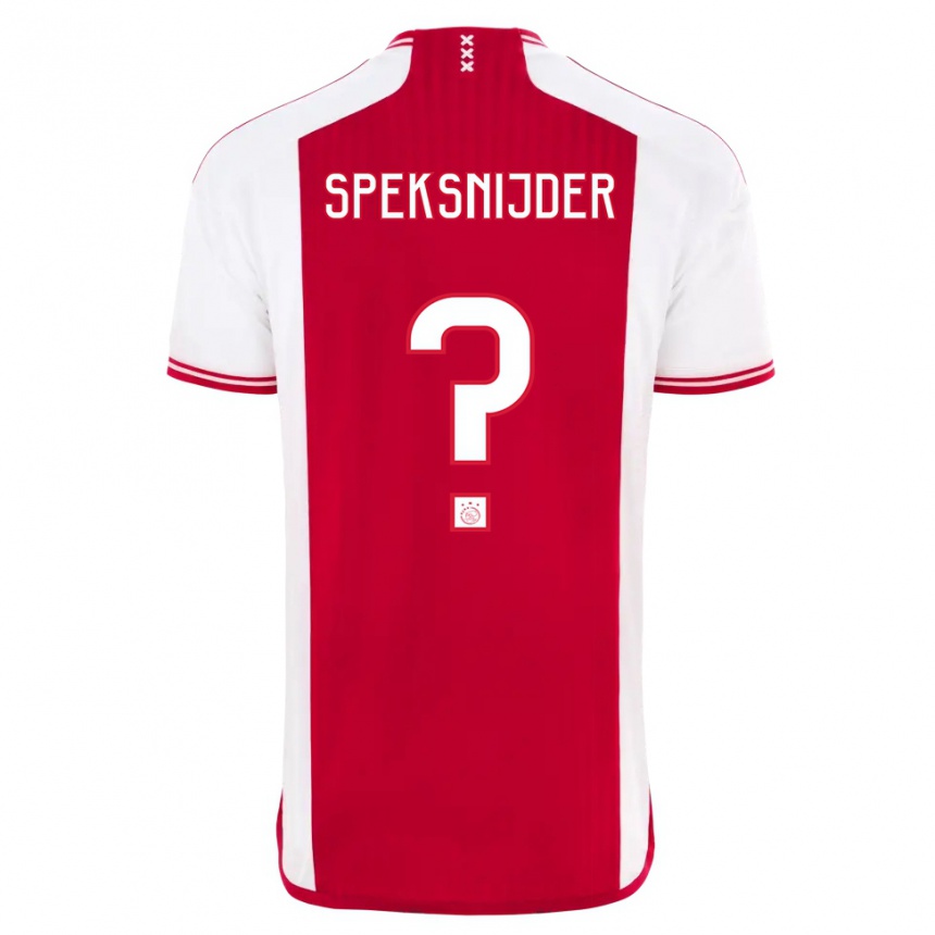 Men  Rico Speksnijder #0 Red White Home Jersey 2023/24 T-Shirt