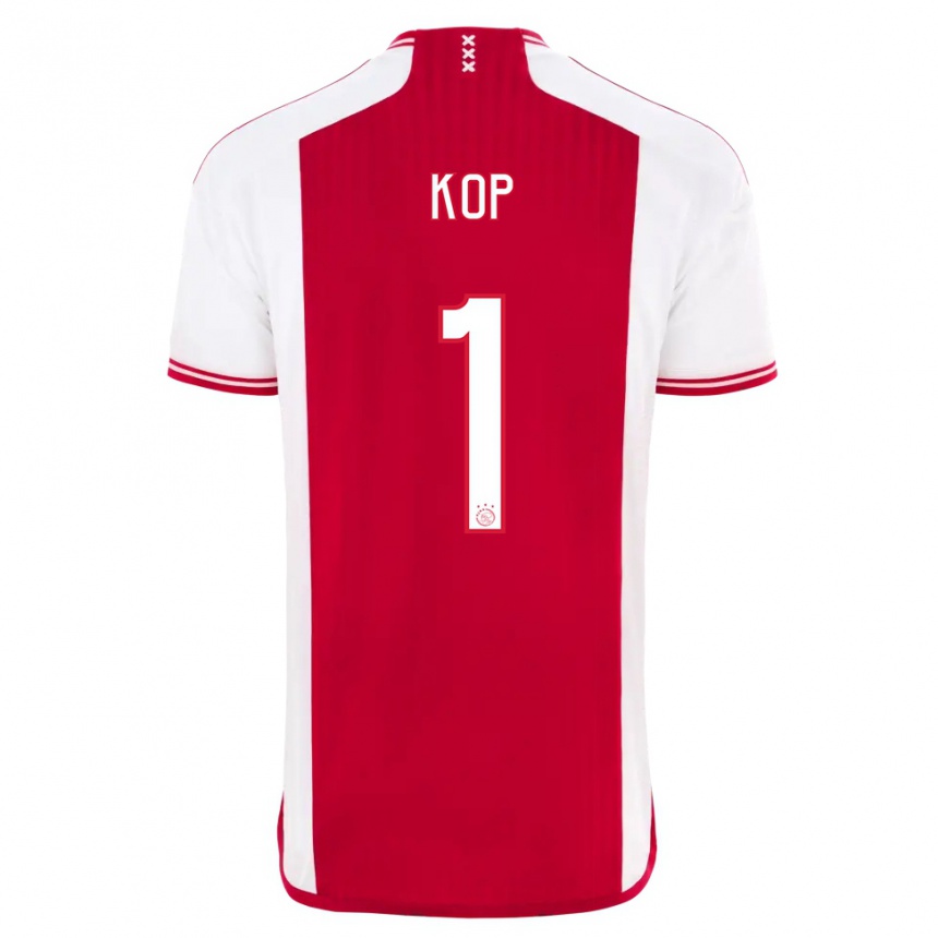 Men  Lize Kop #1 Red White Home Jersey 2023/24 T-Shirt