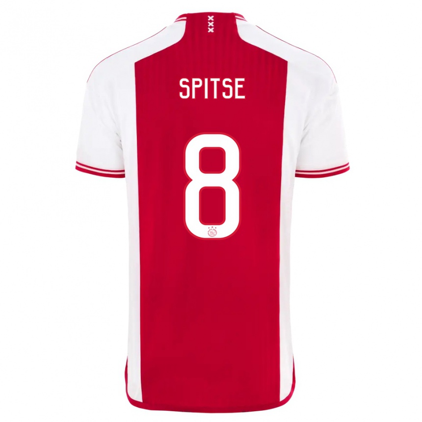 Men  Sherida Spitse #8 Red White Home Jersey 2023/24 T-Shirt