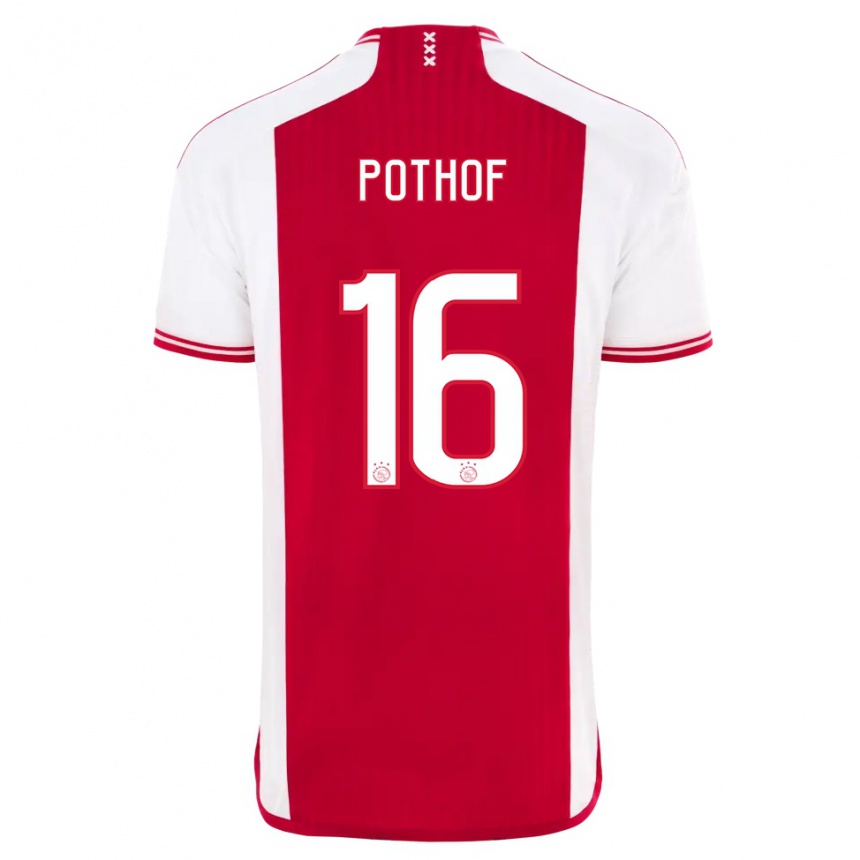 Men  Isa Pothof #16 Red White Home Jersey 2023/24 T-Shirt