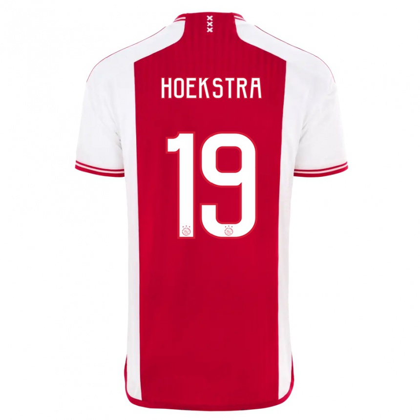 Men  Tiny Hoekstra #19 Red White Home Jersey 2023/24 T-Shirt