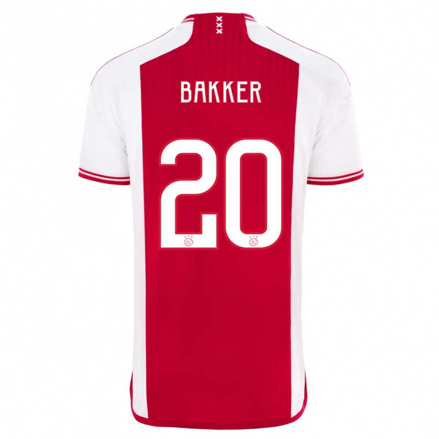 Men  Eshly Bakker #20 Red White Home Jersey 2023/24 T-Shirt