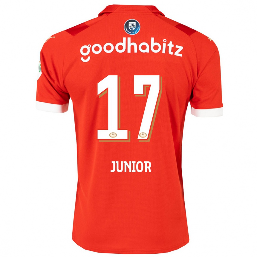 Men  Mauro Junior #17 Red Home Jersey 2023/24 T-Shirt