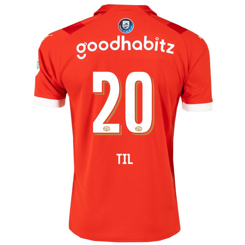 Men  Guus Til #20 Red Home Jersey 2023/24 T-Shirt