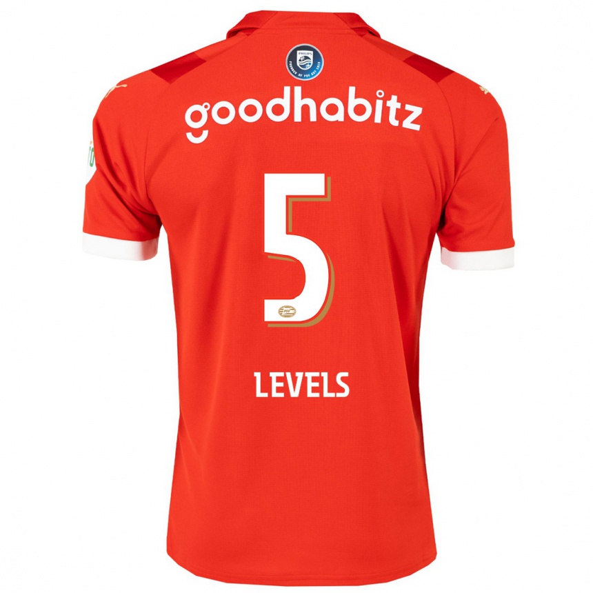 Men  Janou Levels #5 Red Home Jersey 2023/24 T-Shirt