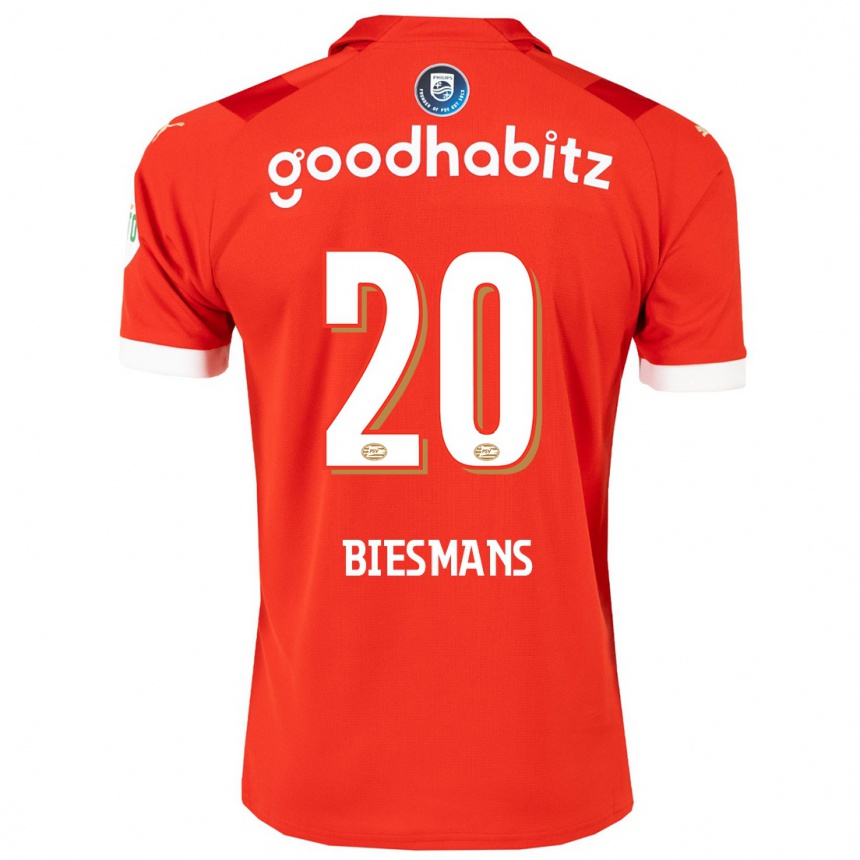 Men  Julie Biesmans #20 Red Home Jersey 2023/24 T-Shirt