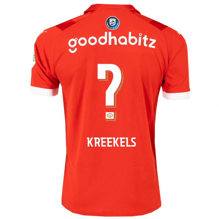 Men  Mees Kreekels #0 Red Home Jersey 2023/24 T-Shirt