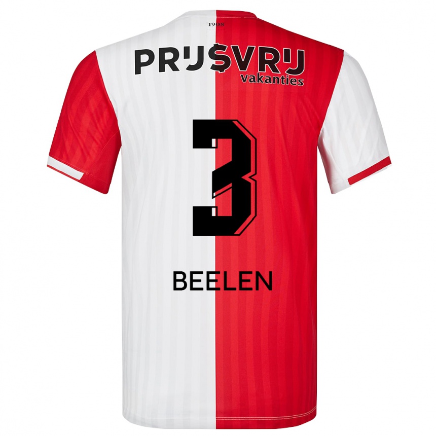 Men  Thomas Beelen #3 Red White Home Jersey 2023/24 T-Shirt