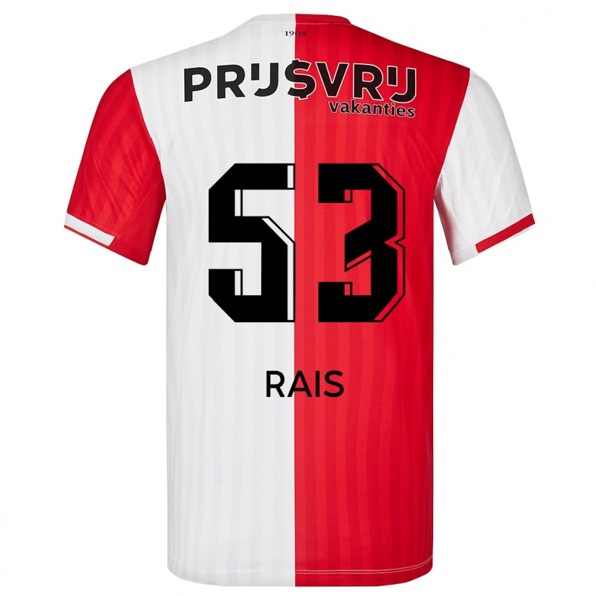 Men  Amir Rais #53 Red White Home Jersey 2023/24 T-Shirt