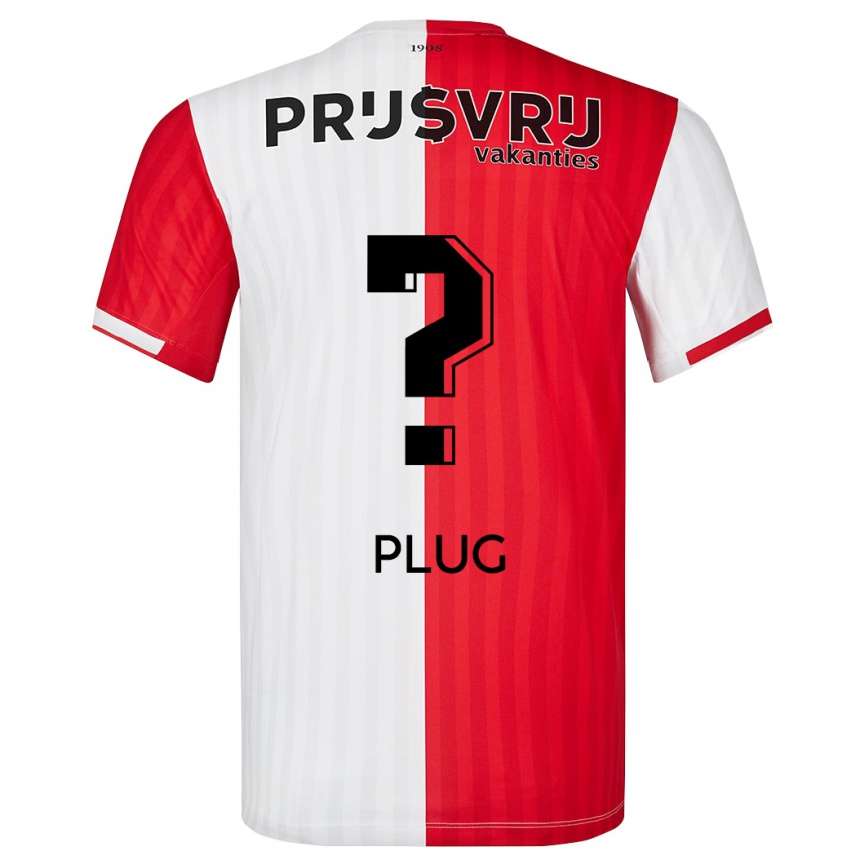 Men  Jan Plug #0 Red White Home Jersey 2023/24 T-Shirt