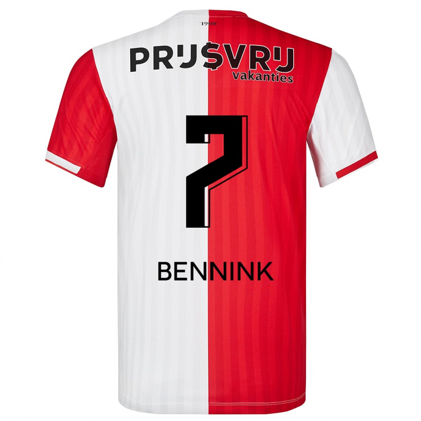 Men  Maxime Bennink #7 Red White Home Jersey 2023/24 T-Shirt