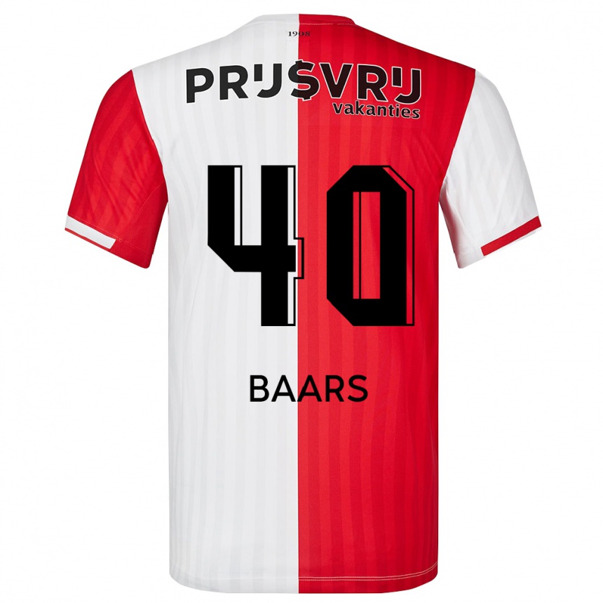 Men  Guus Baars #40 Red White Home Jersey 2023/24 T-Shirt