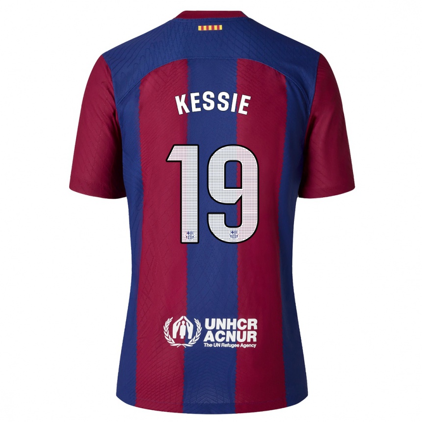 Men  Franck Kessie #19 Red Blue Home Jersey 2023/24 T-Shirt