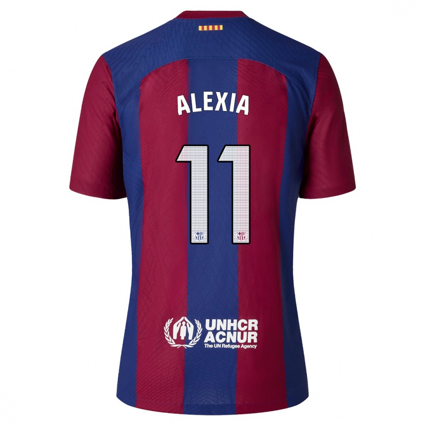 Men  Alexia Putellas #11 Red Blue Home Jersey 2023/24 T-Shirt