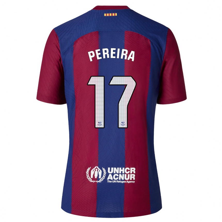 Men  Andrea Pereira #17 Red Blue Home Jersey 2023/24 T-Shirt