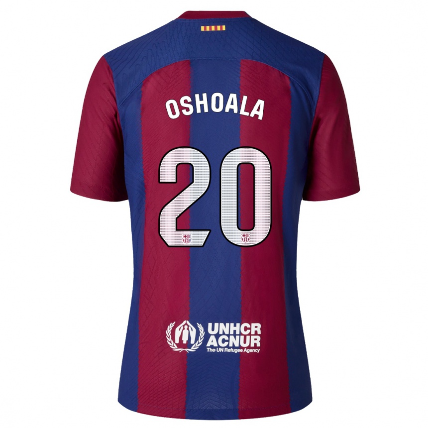 Men  Asisat Oshoala #20 Red Blue Home Jersey 2023/24 T-Shirt