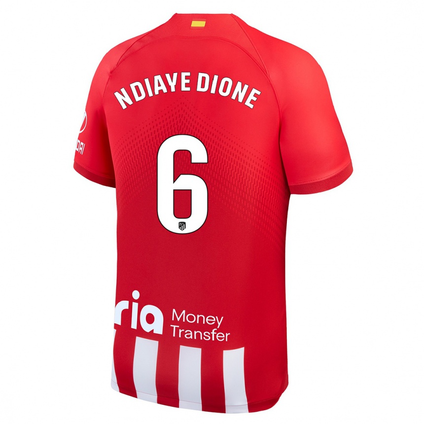 Men  Assane Ndiaye Dione #6 Red White Home Jersey 2023/24 T-Shirt