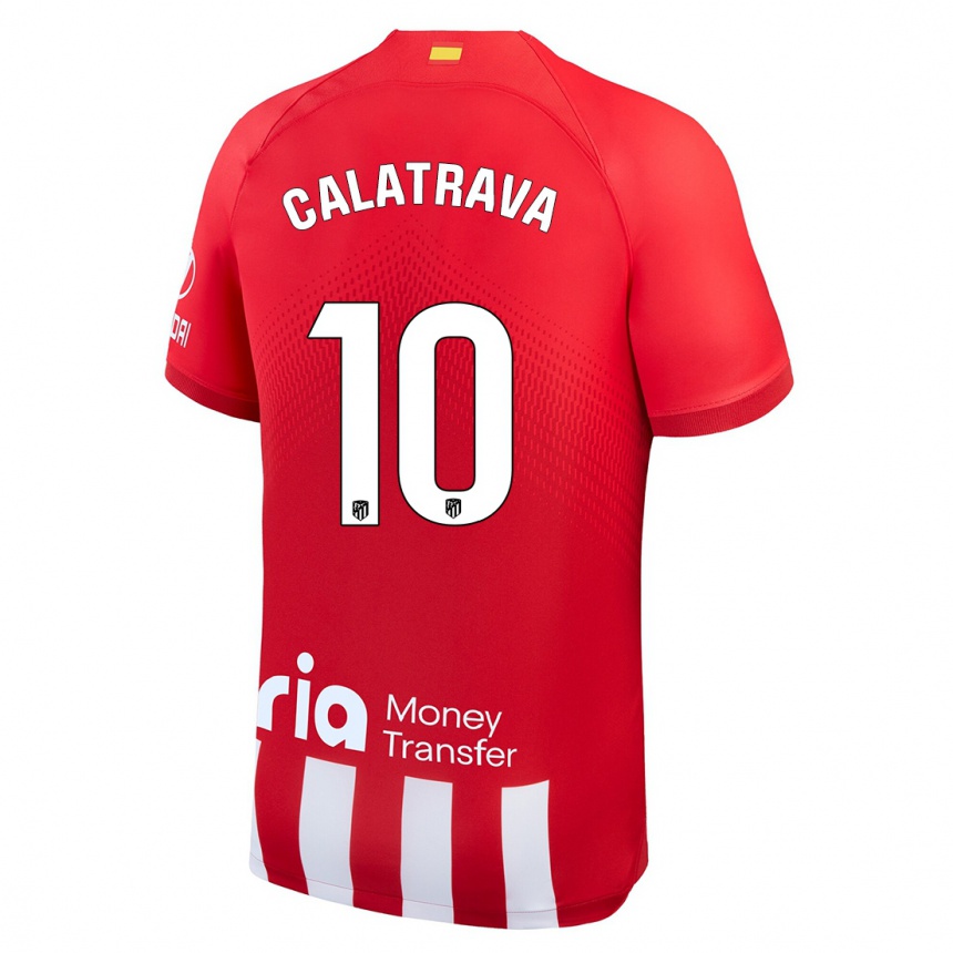 Men  Álex Calatrava #10 Red White Home Jersey 2023/24 T-Shirt