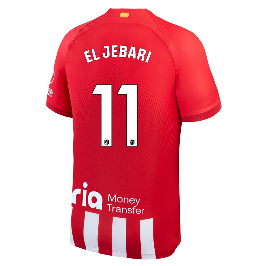 Men  Salim El Jebari #11 Red White Home Jersey 2023/24 T-Shirt