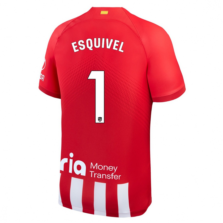 Men  Salvi Esquivel #1 Red White Home Jersey 2023/24 T-Shirt