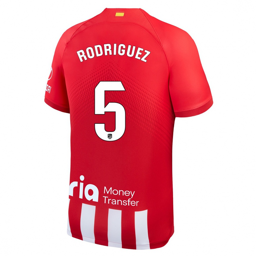 Men  Cinta Rodriguez #5 Red White Home Jersey 2023/24 T-Shirt