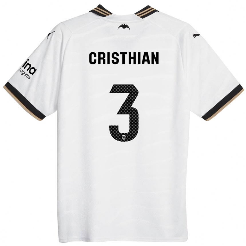 Men  Cristhian Mosquera #3 White Home Jersey 2023/24 T-Shirt