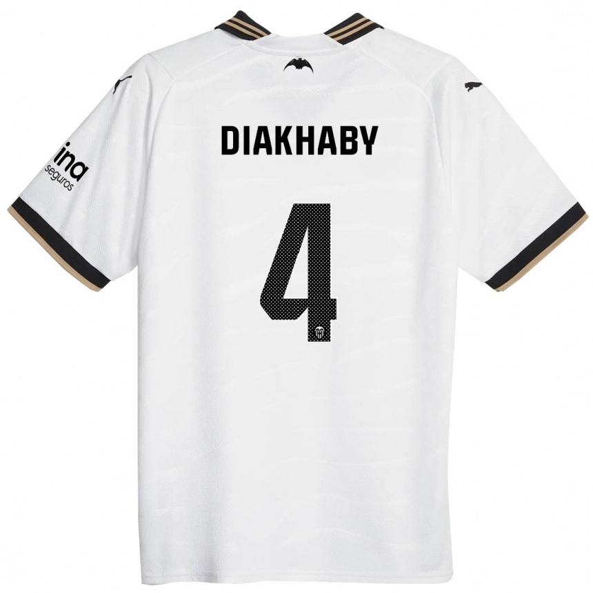 Men  Mouctar Diakhaby #4 White Home Jersey 2023/24 T-Shirt