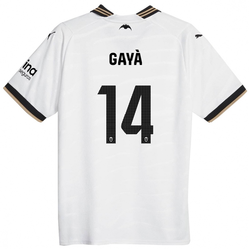 Men  Jose Gaya #14 White Home Jersey 2023/24 T-Shirt