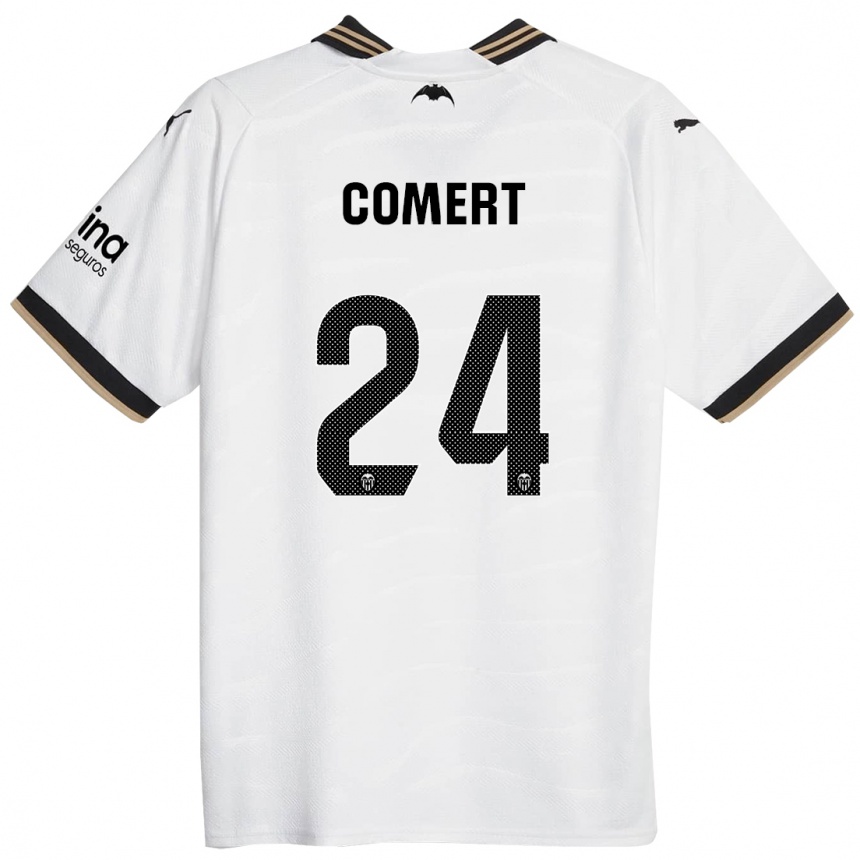 Men  Eray Comert #24 White Home Jersey 2023/24 T-Shirt