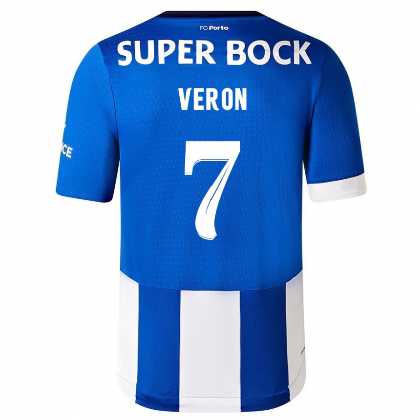 Men  Gabriel Veron #7 Blue White Home Jersey 2023/24 T-Shirt