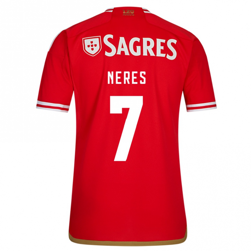 Men  David Neres #7 Red Home Jersey 2023/24 T-Shirt