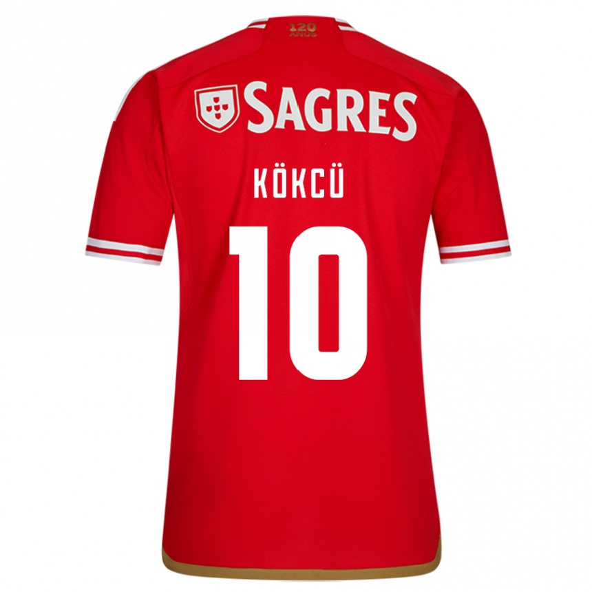 Men  Orkun Kokcu #10 Red Home Jersey 2023/24 T-Shirt