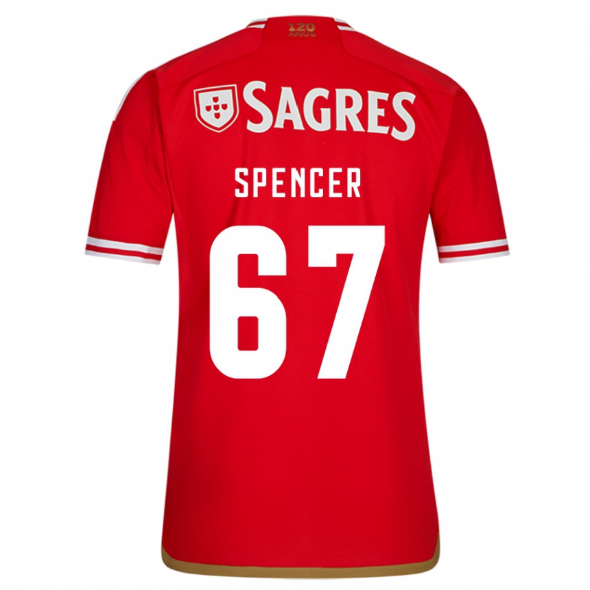 Men  Diogo Spencer #67 Red Home Jersey 2023/24 T-Shirt