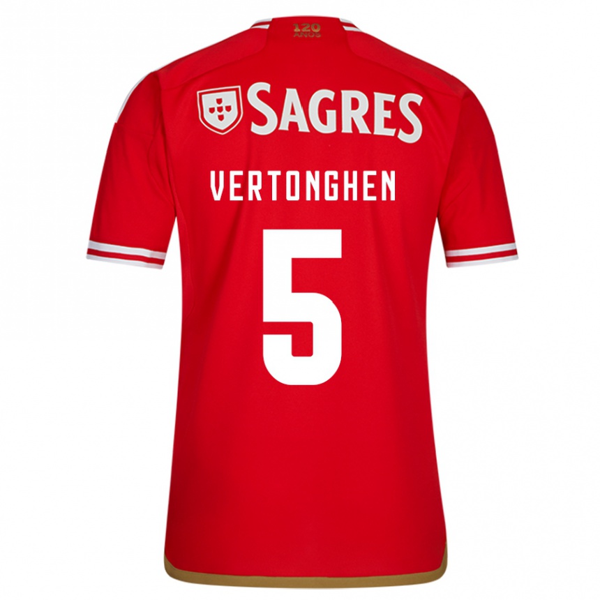 Men  Jan Vertonghen #5 Red Home Jersey 2023/24 T-Shirt