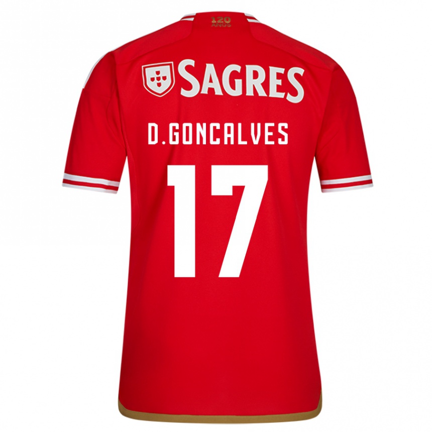 Men  Diogo Goncalves #17 Red Home Jersey 2023/24 T-Shirt