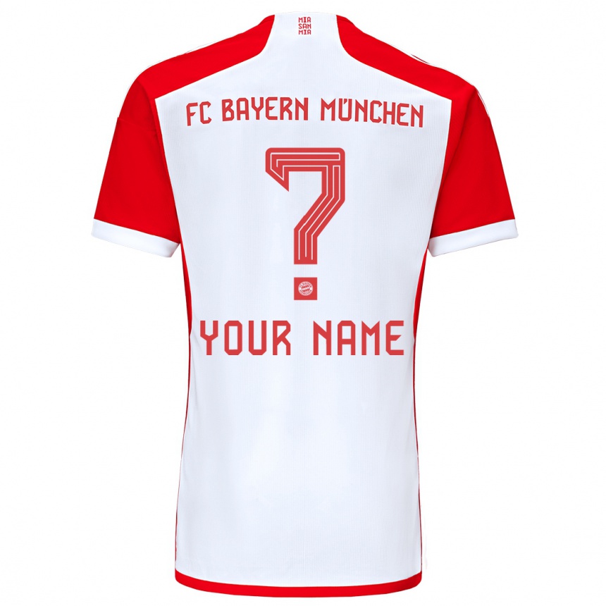 Men  Your Name #0 Red White Home Jersey 2023/24 T-Shirt