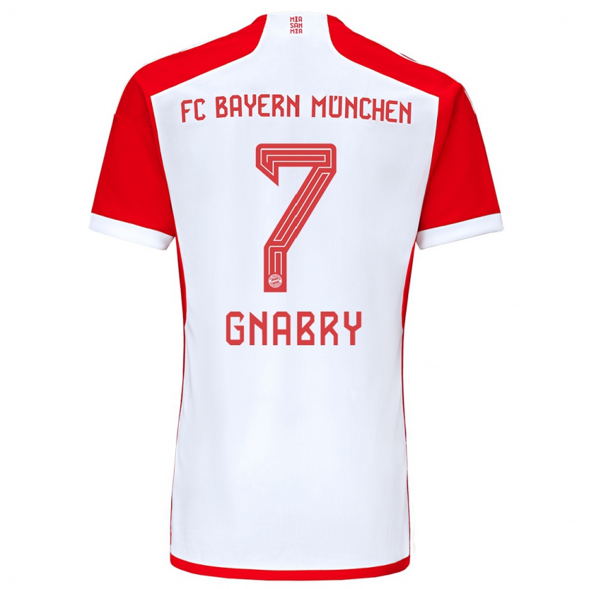 Men  Serge Gnabry #7 Red White Home Jersey 2023/24 T-Shirt