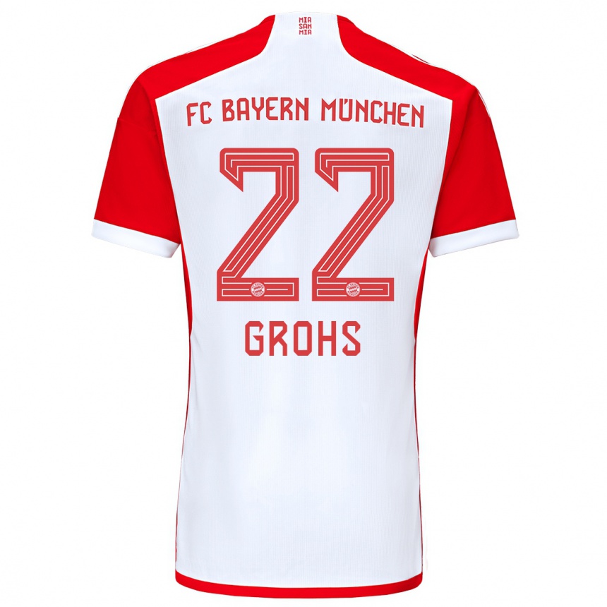 Men  Maria Luisa Grohs #22 Red White Home Jersey 2023/24 T-Shirt