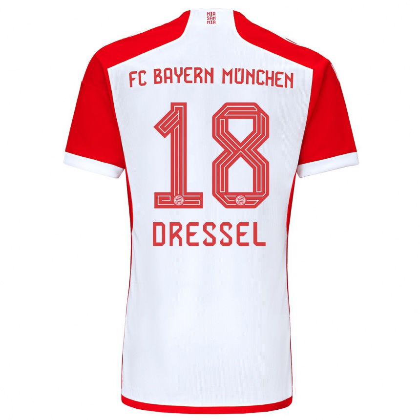 Men  Timon Dressel #18 Red White Home Jersey 2023/24 T-Shirt