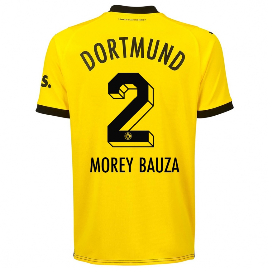 Men  Mateu Morey Bauza #2 Yellow Home Jersey 2023/24 T-Shirt