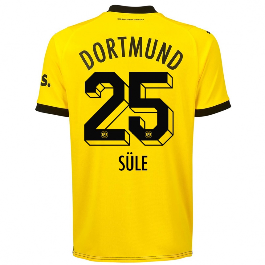 Men  Niklas Sule #25 Yellow Home Jersey 2023/24 T-Shirt