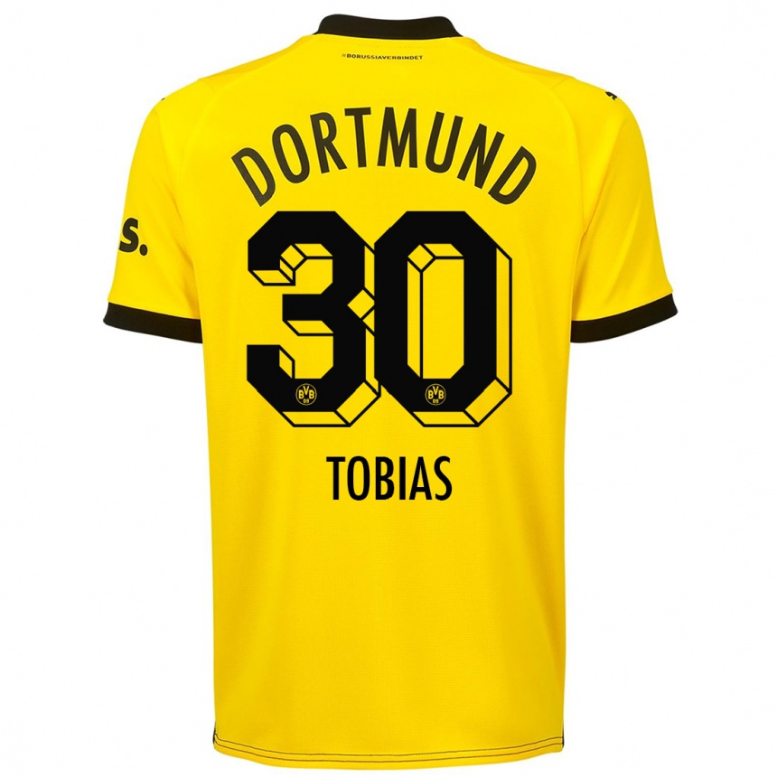 Men  Vogt Tobias #30 Yellow Home Jersey 2023/24 T-Shirt