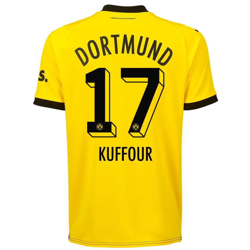 Men  Lloyd-Addo Kuffour #17 Yellow Home Jersey 2023/24 T-Shirt