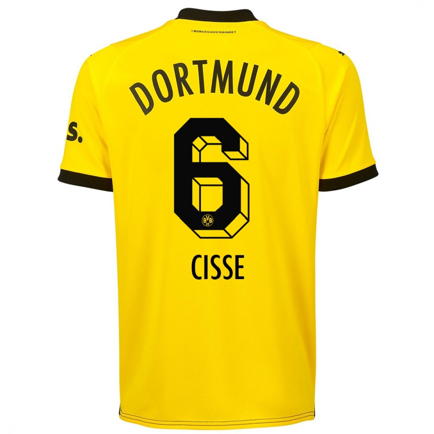 Men  Faroukou Cisse #6 Yellow Home Jersey 2023/24 T-Shirt