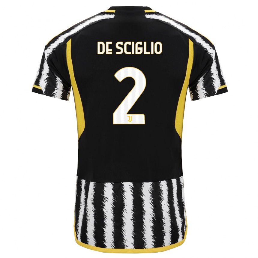 Men  Mattia De Sciglio #2 Black White Home Jersey 2023/24 T-Shirt