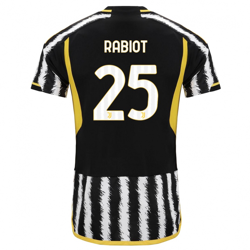 Men  Adrien Rabiot #25 Black White Home Jersey 2023/24 T-Shirt