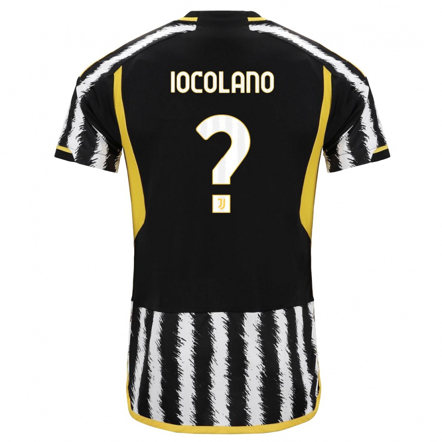 Men  Simone Iocolano #0 Black White Home Jersey 2023/24 T-Shirt